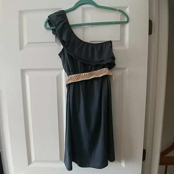 One shoulder sundress with belt - Picture 3 of 4